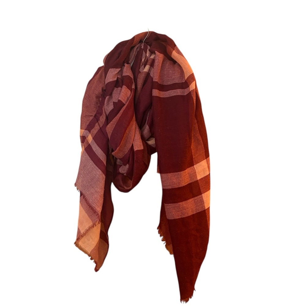 Urban Outfitters Red Plaid Oversized Scarf
